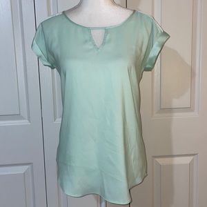 Express Women’s Ballard Blue XS Short Sleeve Pullover Top with Back Zipper